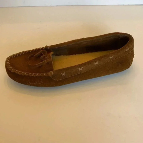 Minnetonka 6.5 brown suede‎ bohemian moccasin - Picture 3 of 7